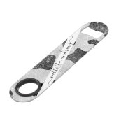 Glamoureus zwarte sparkly Glitter-Koe Afdrukken Speed Flessenopener (Voorkant Gekanteld)