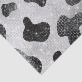 Glamoureus zwarte sparkly Glitter-Koe Afdrukken Tissuepapier (Detail)