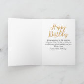 Glamoureuze 100e verjaardag Gouden Glitter Kaart (Binnen)