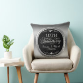 Glamoureuze 10e Silver Wedding Sjabloon Kussen (Stoel)