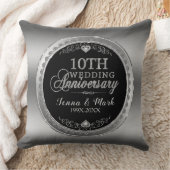 Glamoureuze 10e Silver Wedding Sjabloon Kussen (Deken)