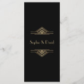 Glamoureuze 1920 Great Gatsby Art Deco Trouwmenu Menu (Achterkant)