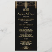 Glamoureuze 1920 Great Gatsby Art Deco Trouwmenu Menu (Voorkant)