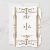 Glamoureuze 1920 Great Gatsby Bruiloftsfeest Kaart (Achterkant)