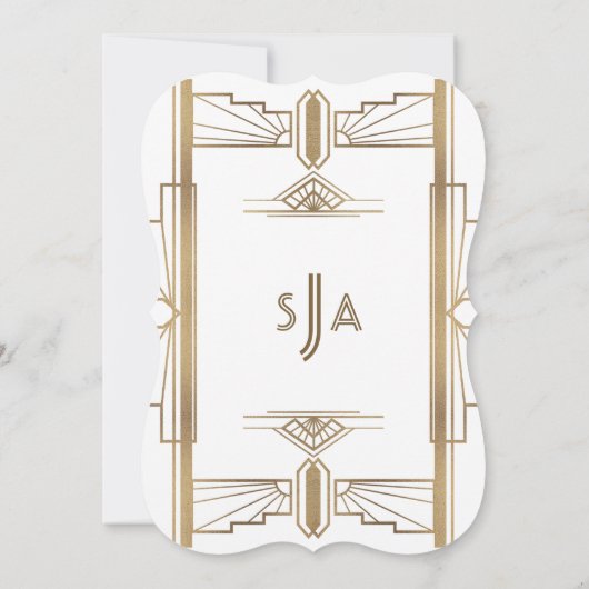 Glamoureuze 1920 Great Gatsby Bruiloftsfeest Kaart (Achterkant)