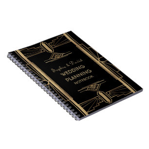 Glamoureuze 1920's Great Gatsby Art Wedding Planne Notitieboek