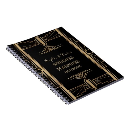 Glamoureuze 1920's Great Gatsby Art Wedding Planne Notitieboek (Rechterzijde)