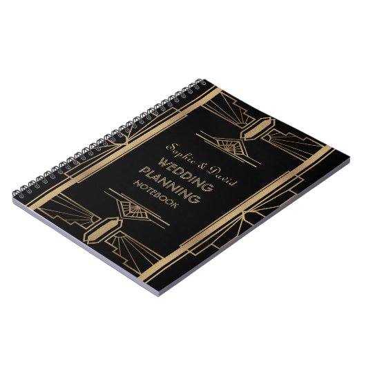 Glamoureuze 1920's Great Gatsby Art Wedding Planne Notitieboek (Linkerzijde)