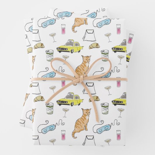 Glamoureuze 1960s Tiara Cocktailparty Retro Midden Inpakpapier Vel (In situ)