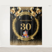 Glamoureuze 30e verjaardag Cocktail Party Achtergr Wandkleed (Voorkant)