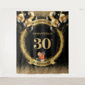 Glamoureuze 30e verjaardag Whiskey Black Gold Disp Wandkleed (Voorkant)