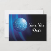 Glamoureuze 40e verjaardag Blue Party Discobal Save The Date (Voorkant)