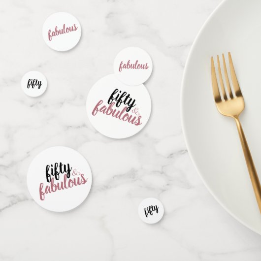 Glamoureuze 50 & Fabulous Roos Gold Blush Roze Confetti (Groep)