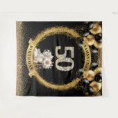 Glamoureuze 50e Verjaardag Banner Diamond Hoge Hak Wandkleed (Voorkant (horizontaal))