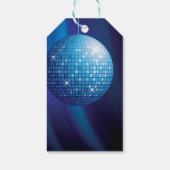 Glamoureuze 50e verjaardag Blue Party Discobal Cadeaulabel (Achterkant)