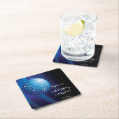 Glamoureuze 50e verjaardag Blue Party Discobal Kartonnen Onderzetters (Insitu)