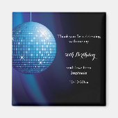 Glamoureuze 50e verjaardag Blue Party Discobal Magneet (Voorkant)