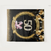 Glamoureuze 50e verjaardag diamant nummers hoge ha wandkleed (Voorkant (horizontaal))