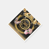 Glamoureuze 50e verjaardag servetten gouden ballon (Hoek)