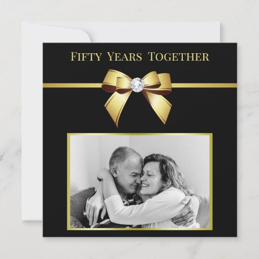 Glamoureuze 50ste bruiloft Jubileum Foto Kaart (Voorkant)