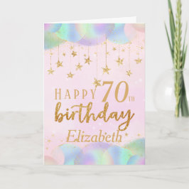 Glamoureuze 70e verjaardag Gouden Glitter Kaart