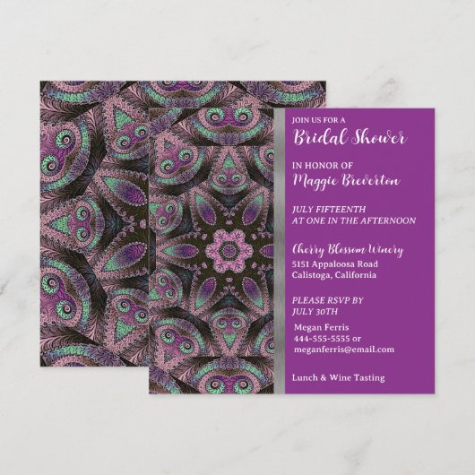 Glamoureuze Abstracte Bridal Shower-uitnodiging Kaart (Voorkant / Achterkant)