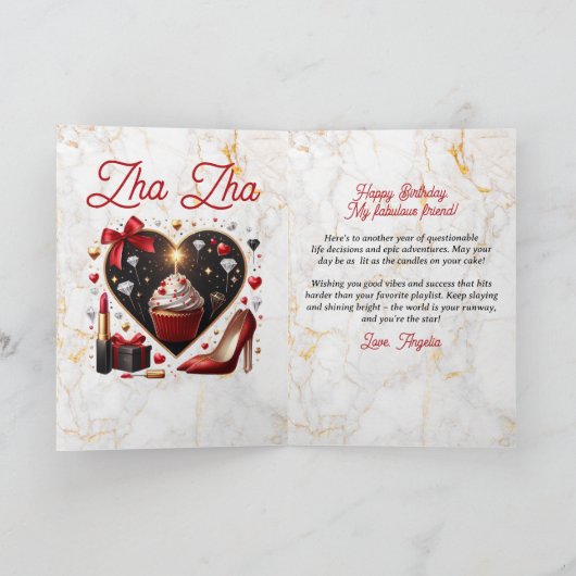 Glamoureuze Afrikaanse Amerikaanse Vrouw Rode Verj Kaart (Binnen)