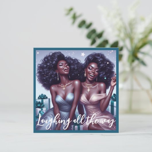Glamoureuze Afro-Amerikaanse BFF's Diva Kerstmis (Staand voorkant)