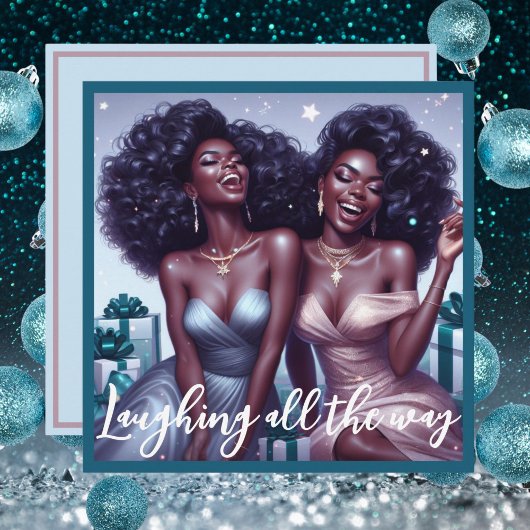 Glamoureuze Afro-Amerikaanse BFF's Diva Kerstmis