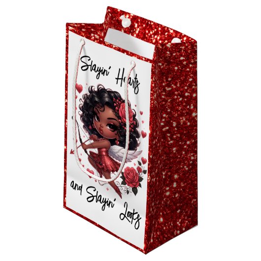 Glamoureuze Afro-Amerikaanse Cupid Klein Cadeauzakje (Voorkant Gekanteld)