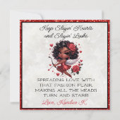 Glamoureuze Afro-Amerikaanse Cupido Valentijnsdag (Achterkant)