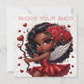 Glamoureuze Afro-Amerikaanse Cupido Valentijnsdag (Voorkant)