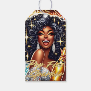 Glamoureuze Afro-Amerikaanse vrouw Verjaardag / NY Cadeaulabel