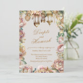 Glamoureuze Arabische Nachten Pastel Bloemen Bruil Kaart (Staand voorkant)