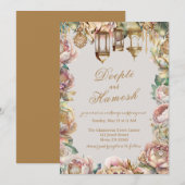 Glamoureuze Arabische Nachten Pastel Bloemen Bruil Kaart (Voorkant / Achterkant)