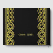 Glamoureuze Art Deco fan bruiloft Gastenboek (Achterkant)