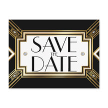 Glamoureuze Art Deco geometrische bruiloft Save th