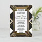 Glamoureuze Art Deco geometrische bruiloft uitnodi Kaart (Staand voorkant)