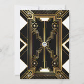 Glamoureuze Art Deco geometrische bruiloft uitnodi Kaart (Achterkant)