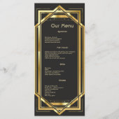 Glamoureuze Art Deco Gold Black  DInner Menu (Voorkant)