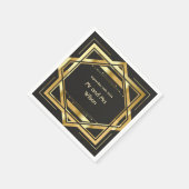 Glamoureuze Art Deco Gold op zwart  diner Servet (Hoek)