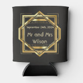 Glamoureuze Art Deco Gold op zwarte Vintage Blikjeskoeler (Voorkant)