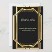 Glamoureuze Art Deco Goud Zwart  Bedankt Kaart (Voorkant)