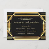 Glamoureuze Art Deco Gouden Zwarte Vintage Repetit Kaart (Voorkant)