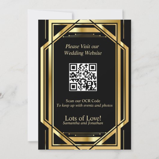 Glamoureuze Art Deco Save the Dates Kaart (Achterkant)