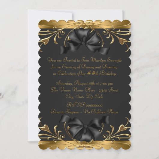 Glamoureuze Art Deco verjaardagsfeestje Kaart (Achterkant)