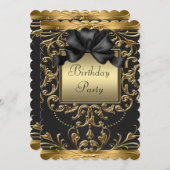 Glamoureuze Art Deco verjaardagsfeestje Kaart (Voorkant / Achterkant)