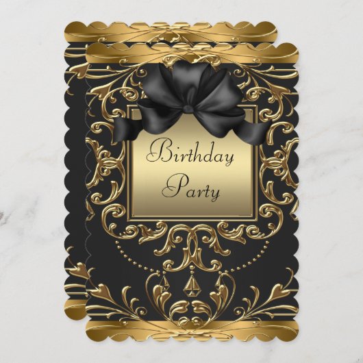 Glamoureuze Art Deco verjaardagsfeestje Kaart (Voorkant / Achterkant)