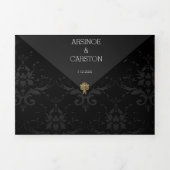 Glamoureuze avondbruiloft drieluik uitnodiging (Cover)