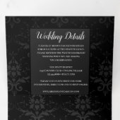 Glamoureuze avondbruiloft drieluik uitnodiging (Binnenzijde eerst)